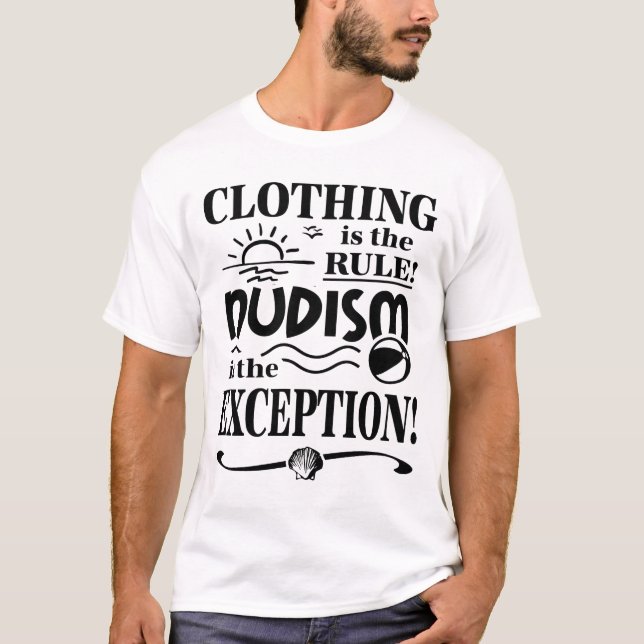 Nudist's Nudism Slogan T Shirt (Framsida)