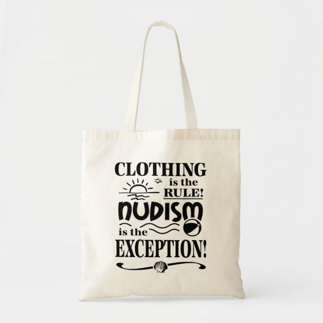Nudist's Nudism Slogan Tygkasse (Framsidan)