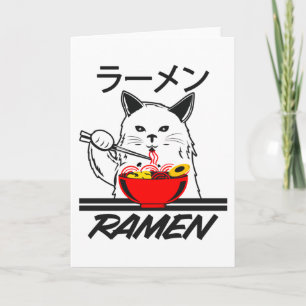 Nudlar Anime Manga Roligt Sött Japan Otaku Katt Kort