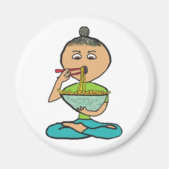 Nudlar och chopsticks magnet (Framsidan)