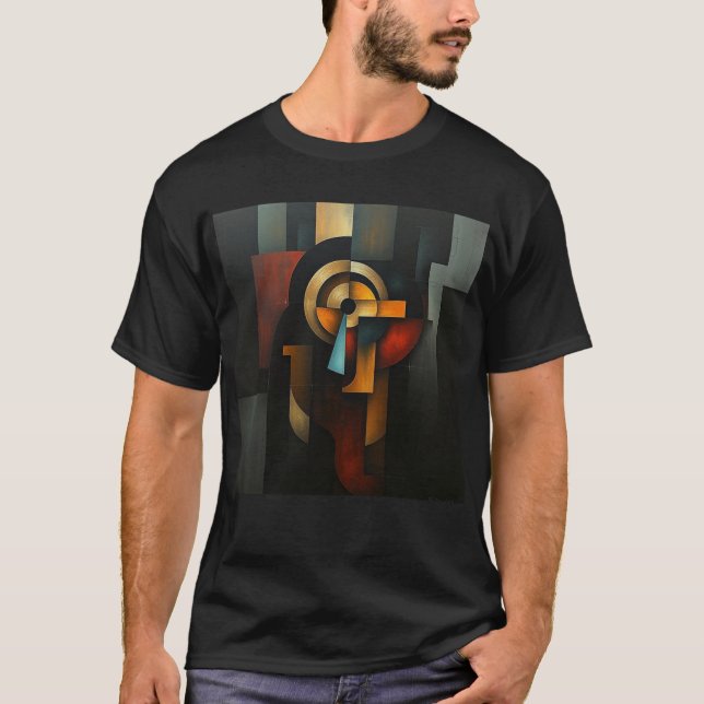 NUES Cubist Abstract T Shirt (Framsida)