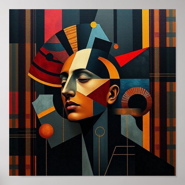 NUES Cubist Tartan Abstrakt 2 Poster (Framsidan)