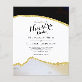 Nuestra Boda AGATE Guld Spanska bröllopsinbjudan