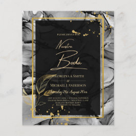 NUESTRA BODA Black Guld Bläck Wedding INVITE