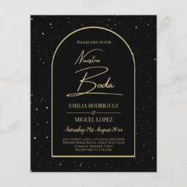 NUESTRA BODA BLACK GULD Starry Night INBJUDAN Flygblad