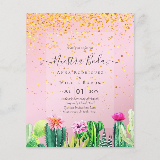 Nuestra Boda CACTI Fiesta Spain Wedding INVITE (Framsida)