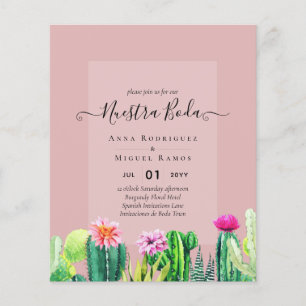 Nuestra Boda CACTI Fiesta Spain Wedding INVITE Flygblad