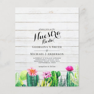 Nuestra Boda CACTI Fiesta Spain Wedding INVITE Flygblad