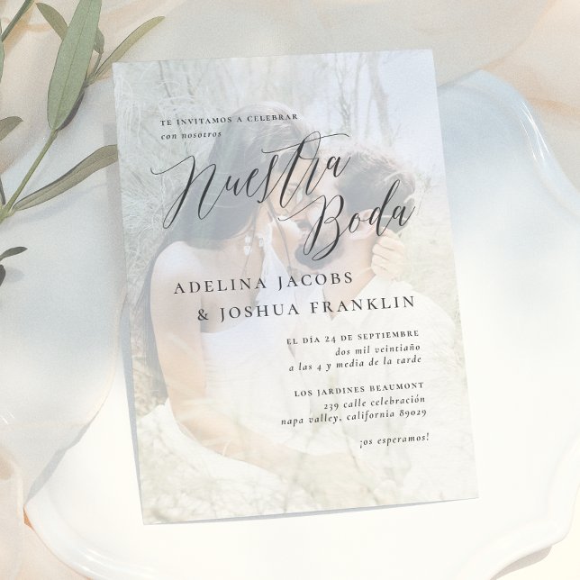 Nuestra Boda Caligrafía Moderna Invación de Boda Inbjudningar (Skapare uppladdad)