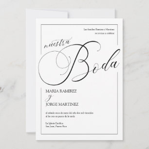 Nuestra Boda_Elegant Spanska Bröllop Inbjudningar