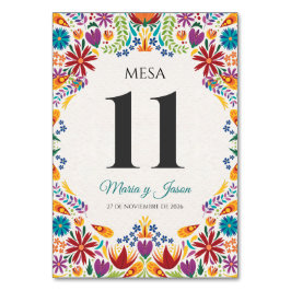 Nuestra Boda Flowers Botanical Spanish Wedding Bordsnummer