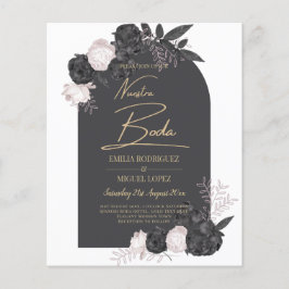 NUESTRA BODA Grått Blushing Rosa ros Spanien Flygblad