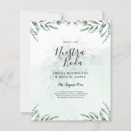 NUESTRA BODA Greenery Spain WEDDING-inbjudan