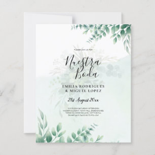 NUESTRA BODA Greenery Spain WEDDING-inbjudan