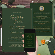 NUESTRA BODA GRÖNT GULD OSA MENU-INFORMATION QRCod