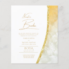 Nuestra Boda Guld Text AGATE Wedding INVITE