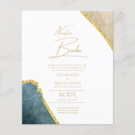 Nuestra Boda Guld Text AGATE Wedding INVITE