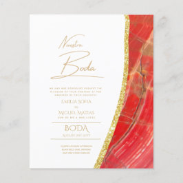 Nuestra Boda Guld Text AGATE Wedding INVITE