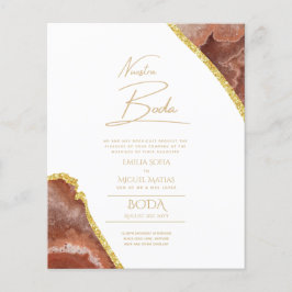 Nuestra Boda Guld Text AGATE Wedding INVITE