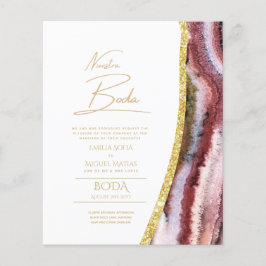 Nuestra Boda Guld Text AGATE Wedding INVITE