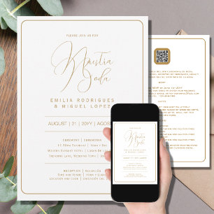 Nuestra Boda Information om WHITE GULD Bröllop i Inbjudningar