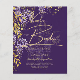 Nuestra Boda Lilac Wisteria Bröllop Spanien Inbjud
