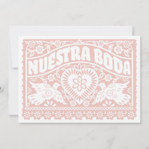 Nuestra Boda Papel Picado Love birds i Ro Guld Inbjudningar