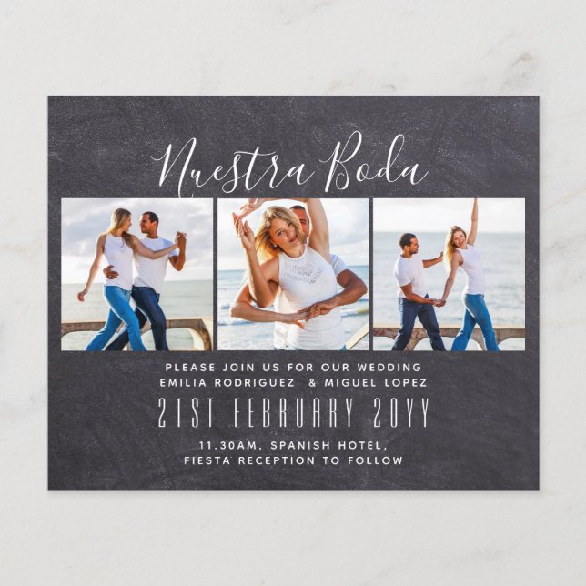 Nuestra Boda Photo Collage Wedding INVITE (Framsida)