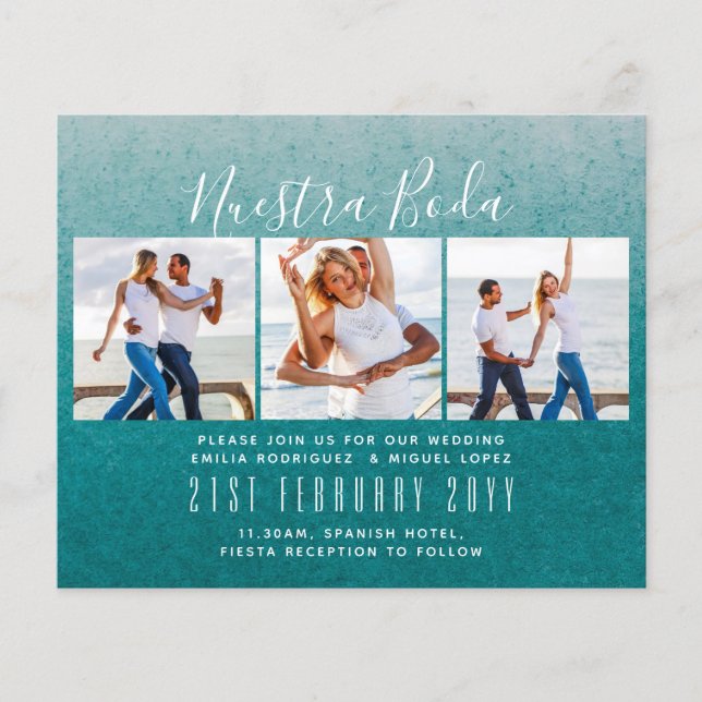 Nuestra Boda Photo Collage Wedding INVITE (Framsida)