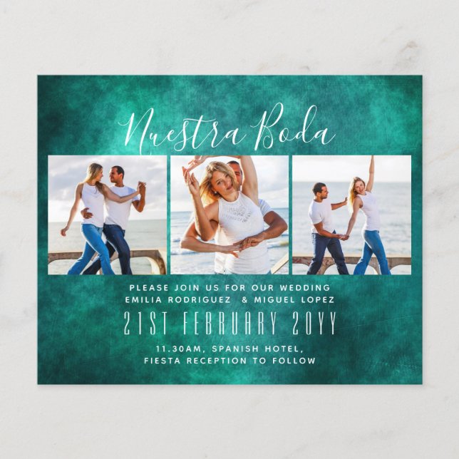 Nuestra Boda Photo Collage Wedding INVITE (Framsida)