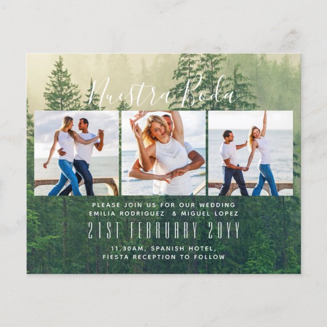 Nuestra Boda Photo Collage Wedding INVITE Flygblad (Framsidan)