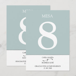 NUESTRA BODA Redigerbart spanskt Bordsnummer