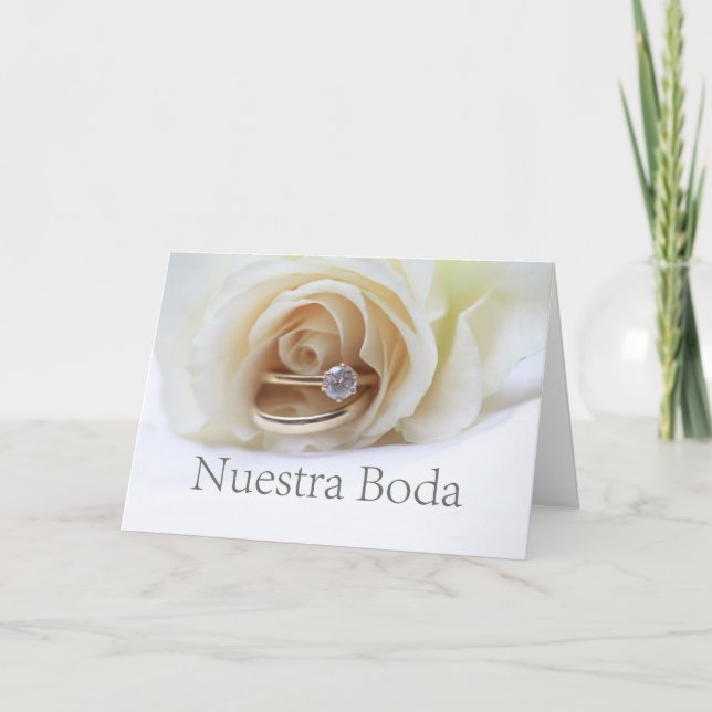 Nuestra Boda - spansk bröllopinbjudan Inbjudan (Framsida)