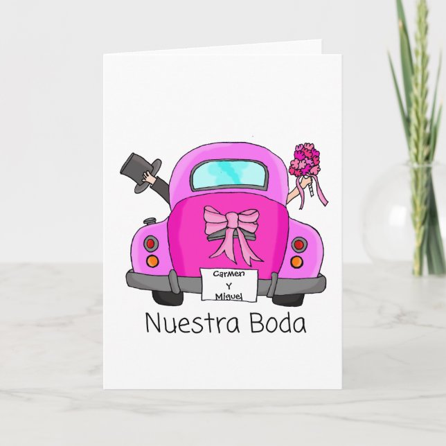 Nuestra Boda - Spansk bröllopsinbjudan Inbjudan (Framsida)