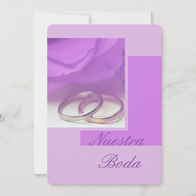 Nuestra Boda - Spansk bröllopsinbjudan Inbjudningar (Framsida)