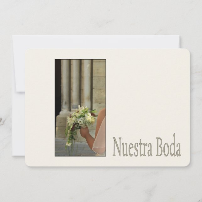 Nuestra Boda - Spansk bröllopsinbjudan Inbjudningar (Framsida)