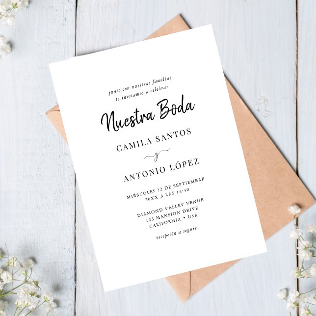 Nuestra Boda | Spanska Bröllop Inbjudningar (Skapare uppladdad)