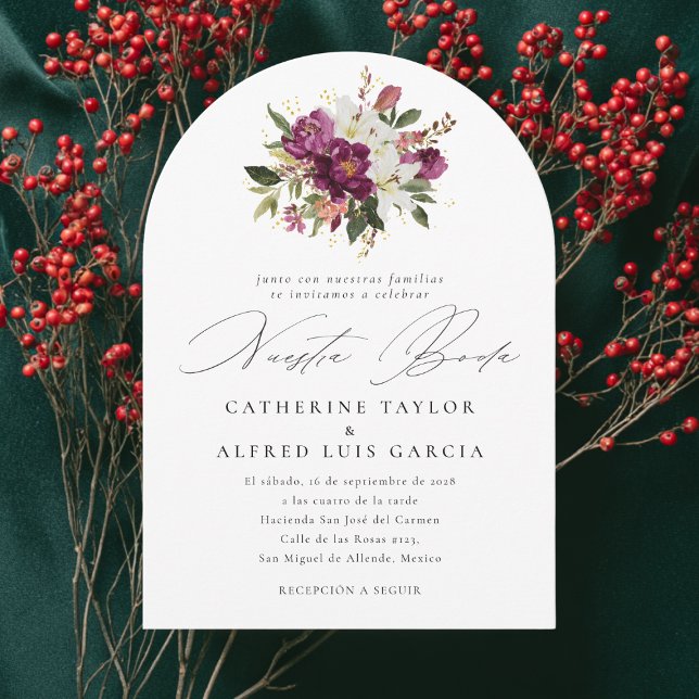 Nuestra Boda Språkskript Bröllop Inbjudningar (Skapare uppladdad)