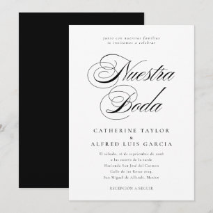 Nuestra Boda Språkskript Bröllop Inbjudningar