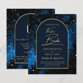 NUESTRA BODA Starry Night Navy Blue Guld INBJUDAN