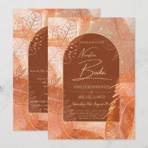 NUESTRA BODA Terracotta FALL Wedding Inbjudan