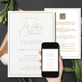 Nuestra Boda | WHITE GULD Bröllop inkl. uppgifter  Inbjudningar