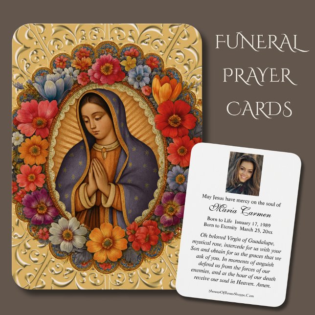 NUESTRA SEÑORA DE GUADALUPE FUNERAL PRAYER  VISITKORT (Skapare uppladdad)