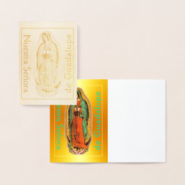 Nuestra Señora de Guadalupe Gold Foil Card Folierat Kort