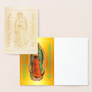 Nuestra Señora de Guadalupe Gold Foil Card Folierat Kort