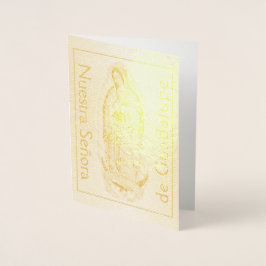 Nuestra Señora de Guadalupe Gold Foil Card Folierat Kort