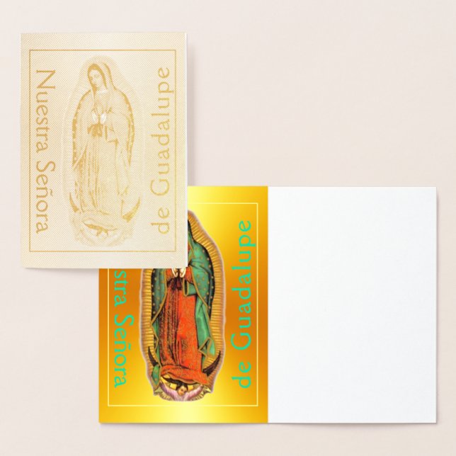 Nuestra Señora de Guadalupe Gold Foil Card Folierat Kort (Display)