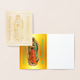 Nuestra Señora de Guadalupe Gold Foil Card Folierat Kort