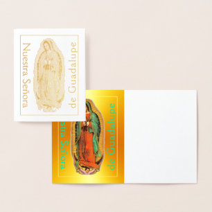 Nuestra Señora de Guadalupe Gold Foil Card Folierat Kort