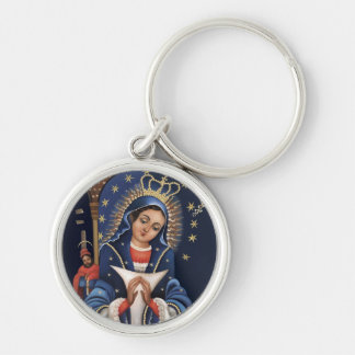 Nuestra Señora de la Altagracia (Llavero) Rund Silverfärgad Nyckelring